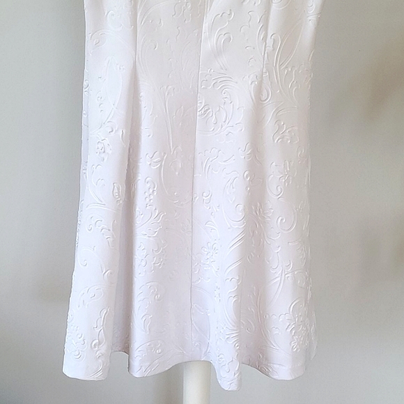 CLUB MONACO Floral Scuba Backless Sleeveless Mini White Cocktail Mini Dress - Picture 9 of 13